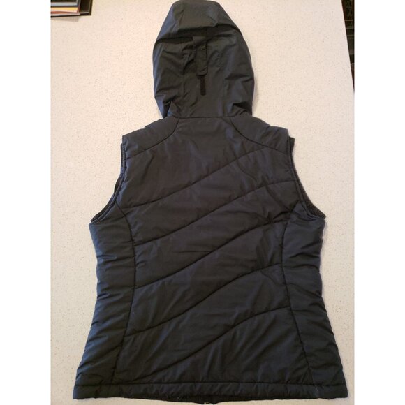 Jack Wolfskin Puffer Vest Womens L Black Hooded Sleeveless Jacket Microguard - Picture 8 of 15